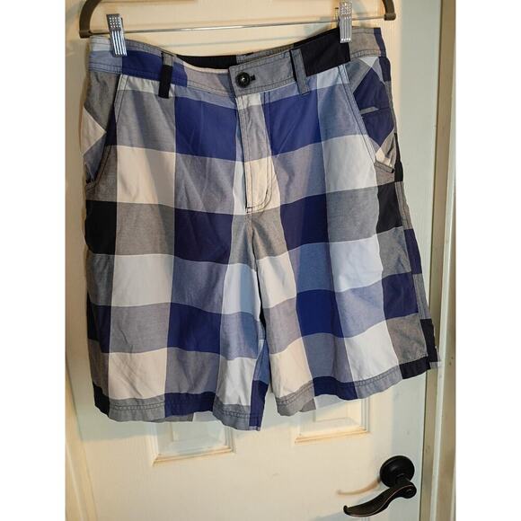 Lululemon Men's Plaid Shorts Blue Sz 34 Preppy Golf Casual - Picture 1 of 5
